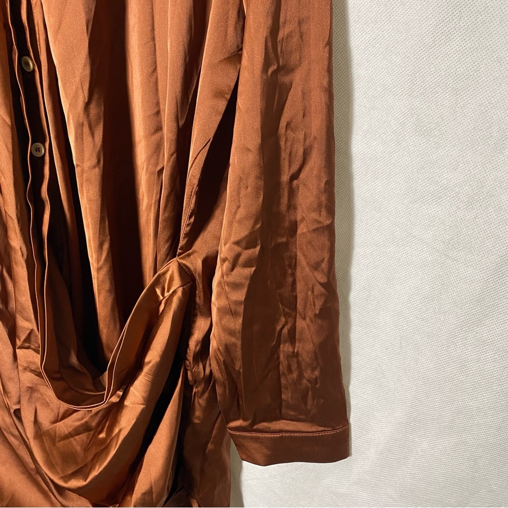 NWT Fashion Nova Time Of Your Life Satin Shirt Dress - Picture 7 of 11